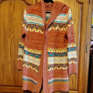 Women's Cowichan, Tribal, Native Hooded Sweater, Boho